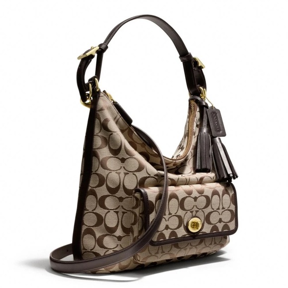 Vintage Coach Legacy Courtenay Hobo Purse Signature Brown Shoulder Crossbody - Picture 1 of 7